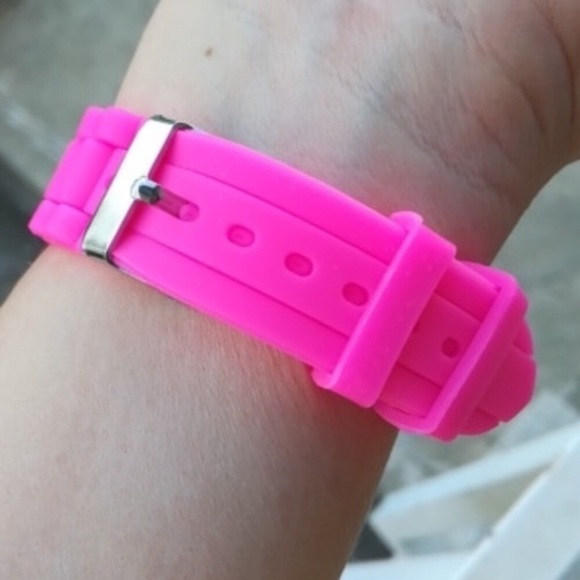 Unisex Neon Pink Trefoil Sports Fashion Watch - Picture 4 of 4